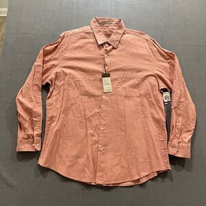 Tasso Elba Shirt Mens 2XL Island Collection NWT Linen Cotton Beach Roll Tab